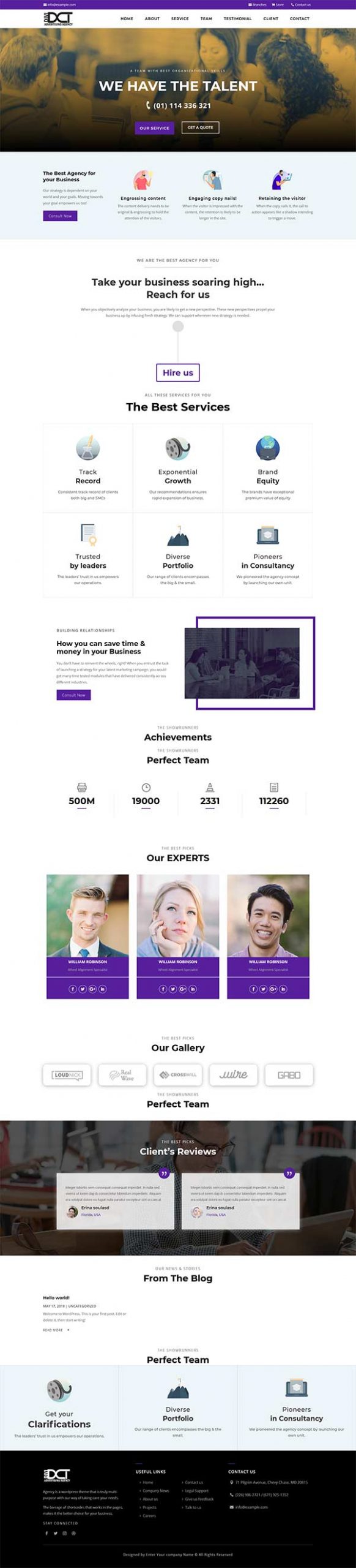 Divi Advertising Agency Layout