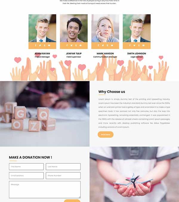 Divi Charity One Page Layout