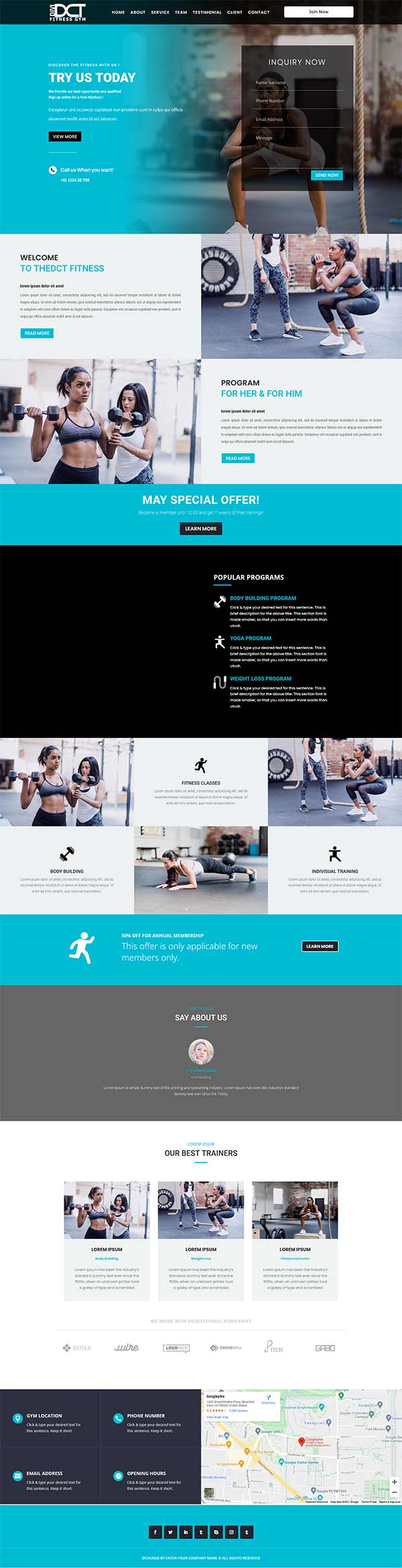 Divi Fitness Gym Layout
